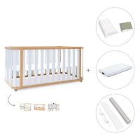 Cuna-cama-escritorio 70x140 cm (3en1) madera/blanco · Crea Plus Due C350-M5011