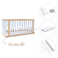 Cuna-cama-escritorio 70x140 cm (3en1) madera/blanco · Crea Plus Due C350-M5011