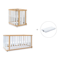 Minicuna-cuna-cama-escritorio (4en1) madera/blanco · Crea Plus Tre C351-M5011