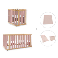 Minicuna-cuna-cama-escritorio (4en1) madera/rosa · Crea Plus Tre C351-M5059