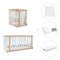Minicuna-cuna-cama-escritorio (4en1) madera/blanco · Crea Plus Tre C351-M5011