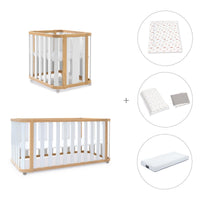 Minicuna-cuna-cama-escritorio (4en1) madera/blanco · Crea Plus Tre C351-M5011