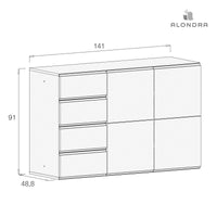 Cómoda infantil grande de 3 módulos (145 cm) · D20132E