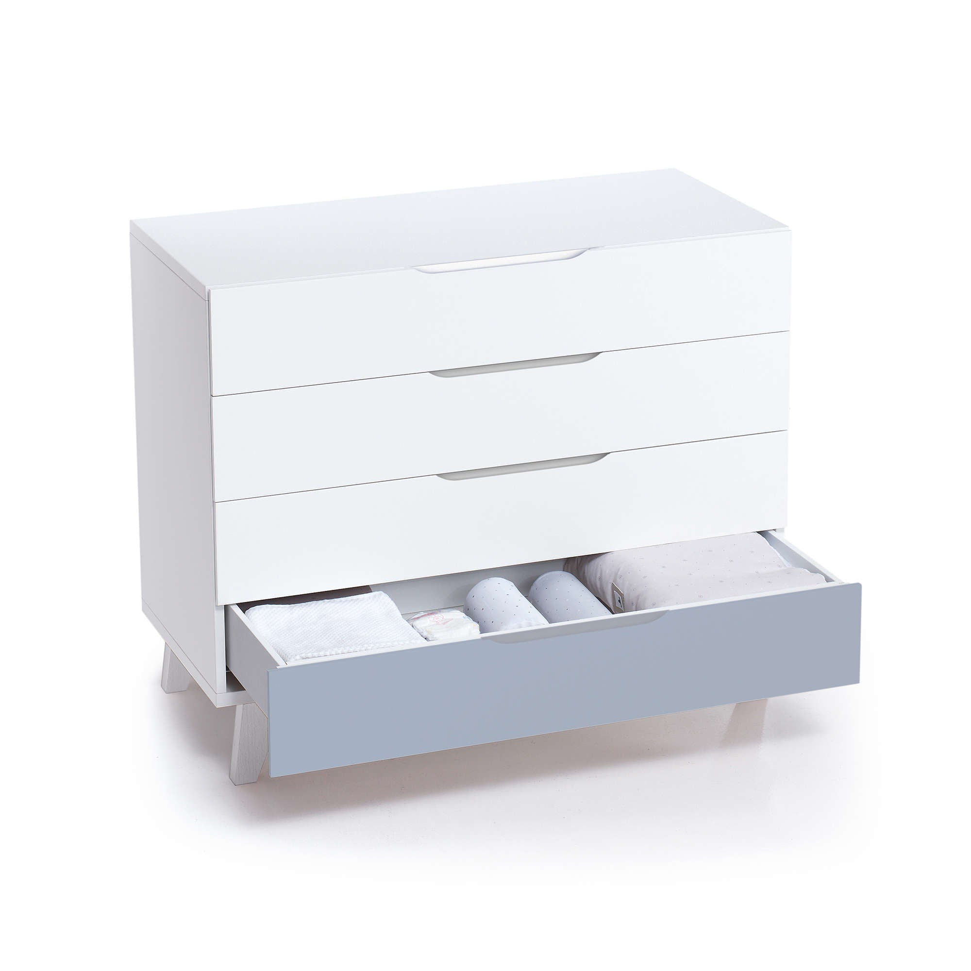 Dormitorio infantil grande en blanco y azul para niños · Style Plus+ Blu denim