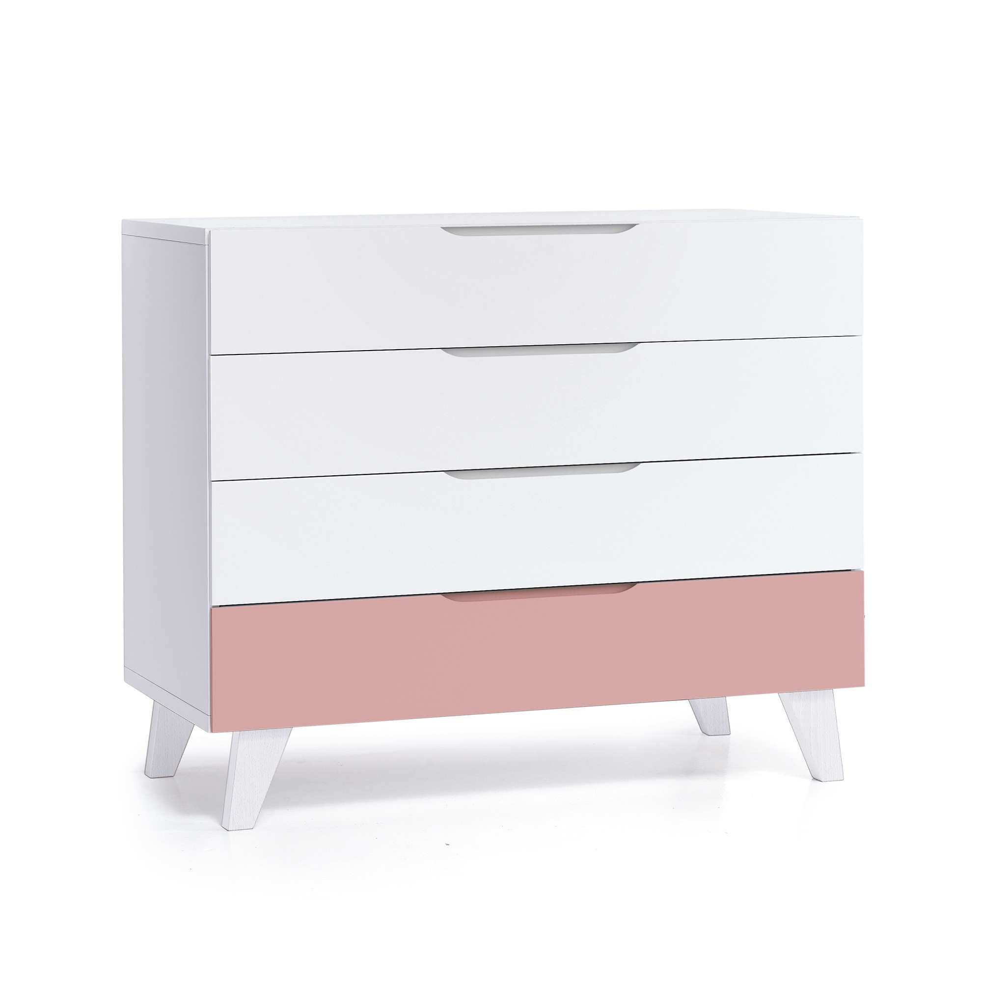 Habitación infantil bebés blanco y rosa pastel · Style Flamingo
