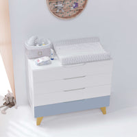 Cómoda bebé (4 cajones) con patas de madera · Nomad D247R