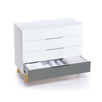 Cómoda bebé (4 cajones) con patas de madera · Nomad D247R