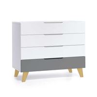 Cómoda bebé (4 cajones) con patas de madera · Nomad D247R