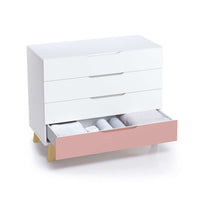 Cómoda bebé (4 cajones) con patas de madera · Nomad D247R