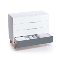 Dormitorio infantil grande en blanco, madera y gris · Lifestyle Plus+ Antracita