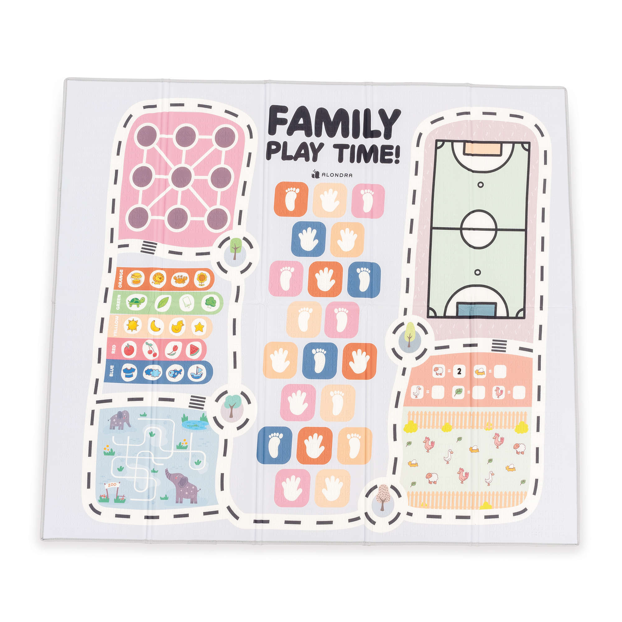 Alfombra de juegos infantil plegable (2 caras) 200x180 cm · Musgo FP118