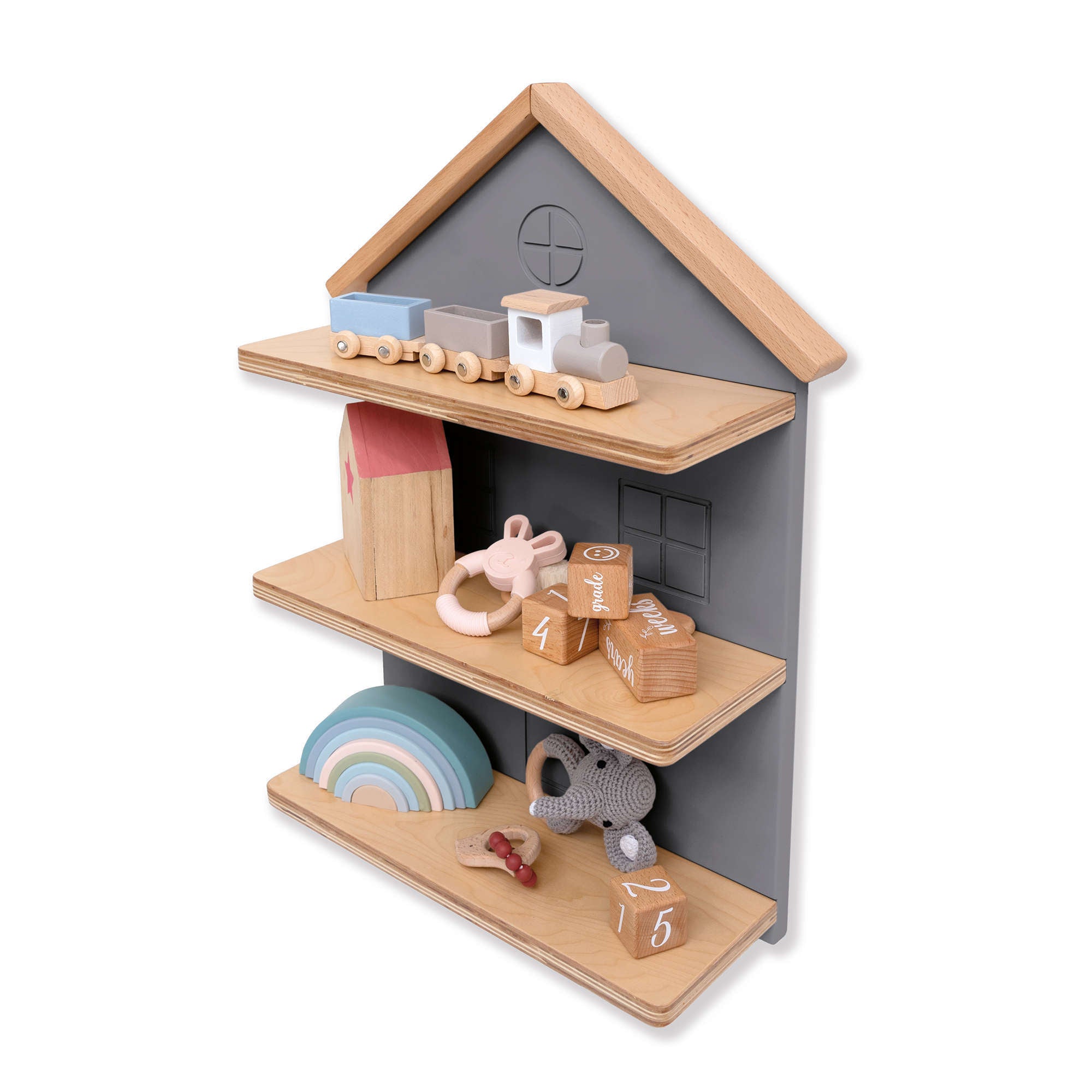 Estantería infantil pared con forma de casita · Ville H163