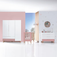 Dormitorio infantil grande en blanco, madera y rosa · Lifestyle Plus+ Quarzo