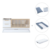 Cuna convertible blanco/madera 70x140 cm · Zen K460-M8411