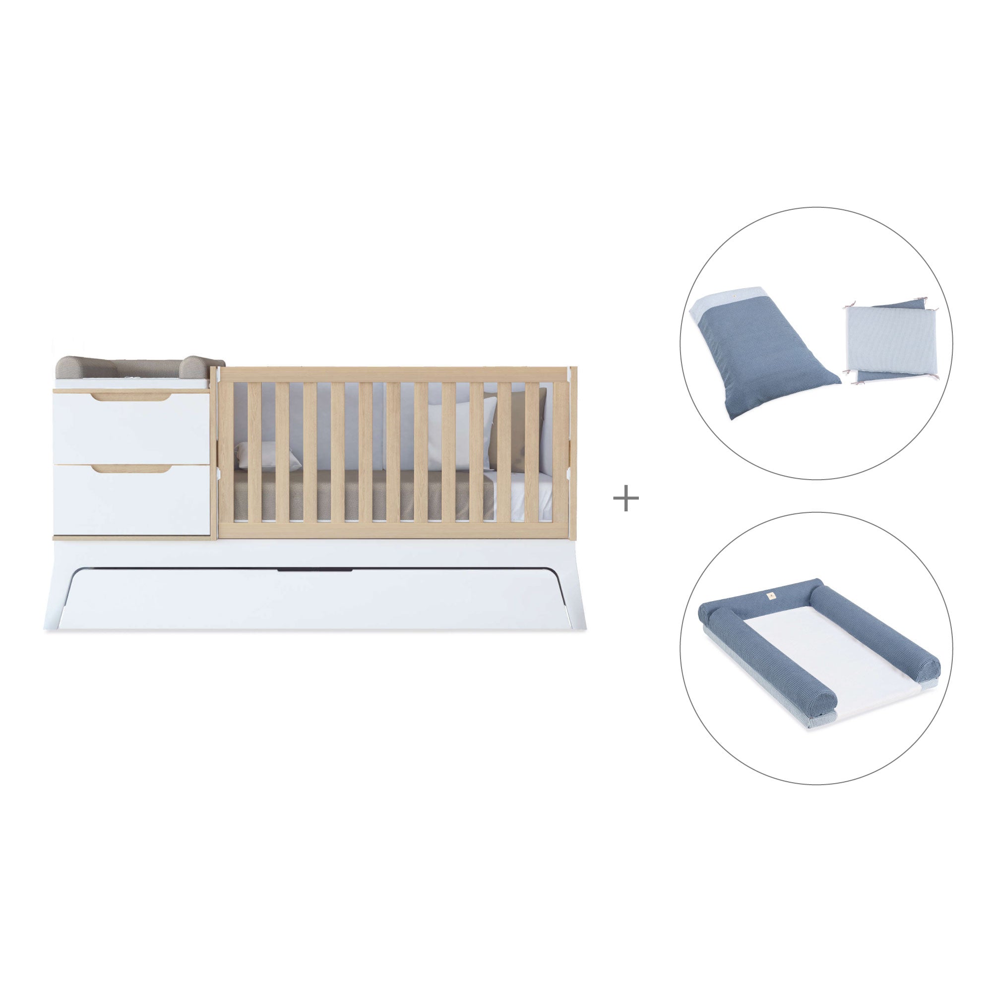 Cuna convertible blanco/madera 70x140 cm · Zen K460-M8411