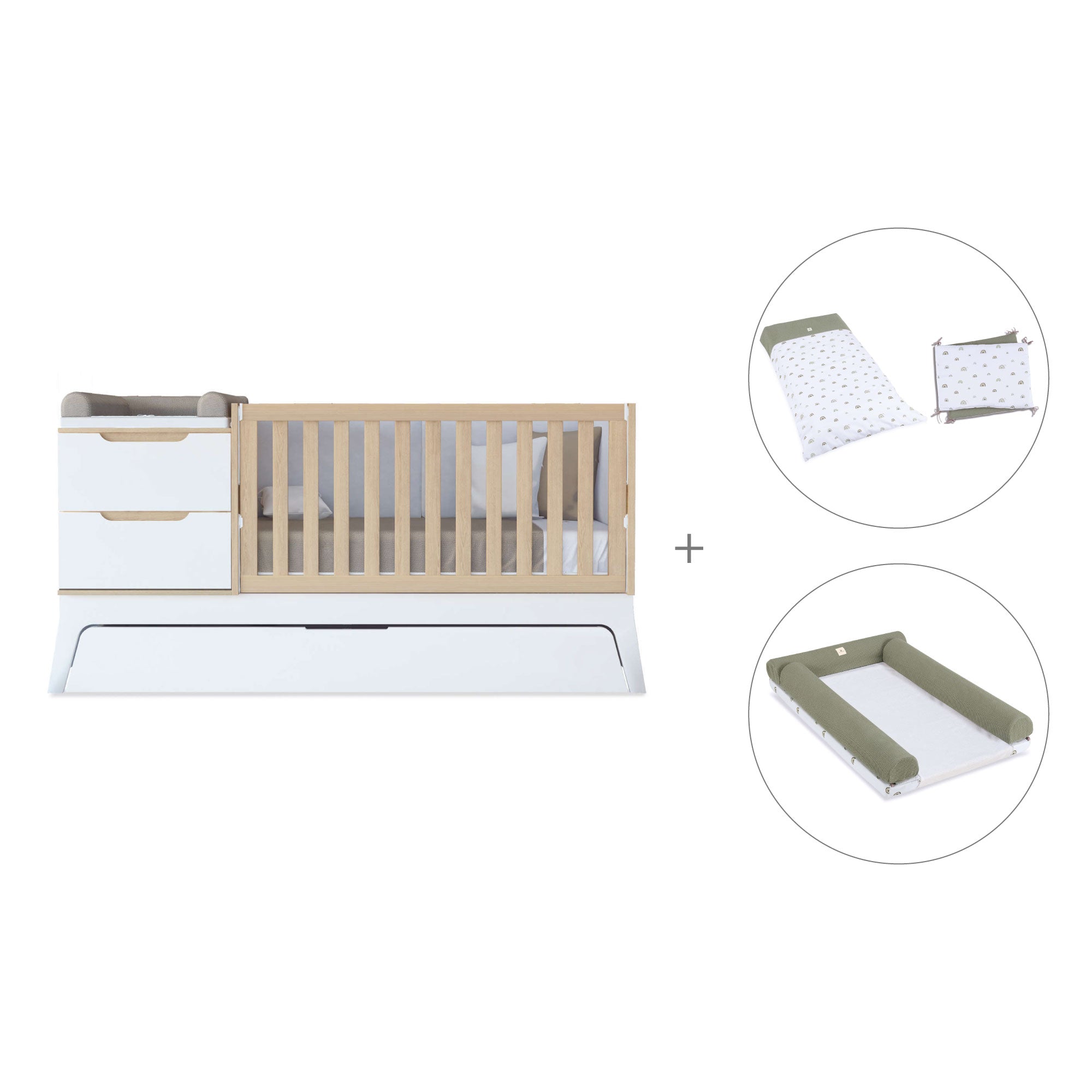 Cuna convertible blanco/madera 70x140 cm · Zen K460-M8411