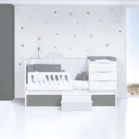 Cuna convertible 70x140 cm blanca/antracita · Sero More Antracita K546-M7758