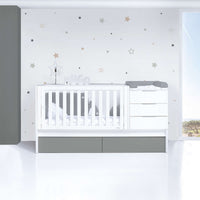 Cuna convertible 70x140 cm blanca/antracita · Sero More Antracita K546-M7758