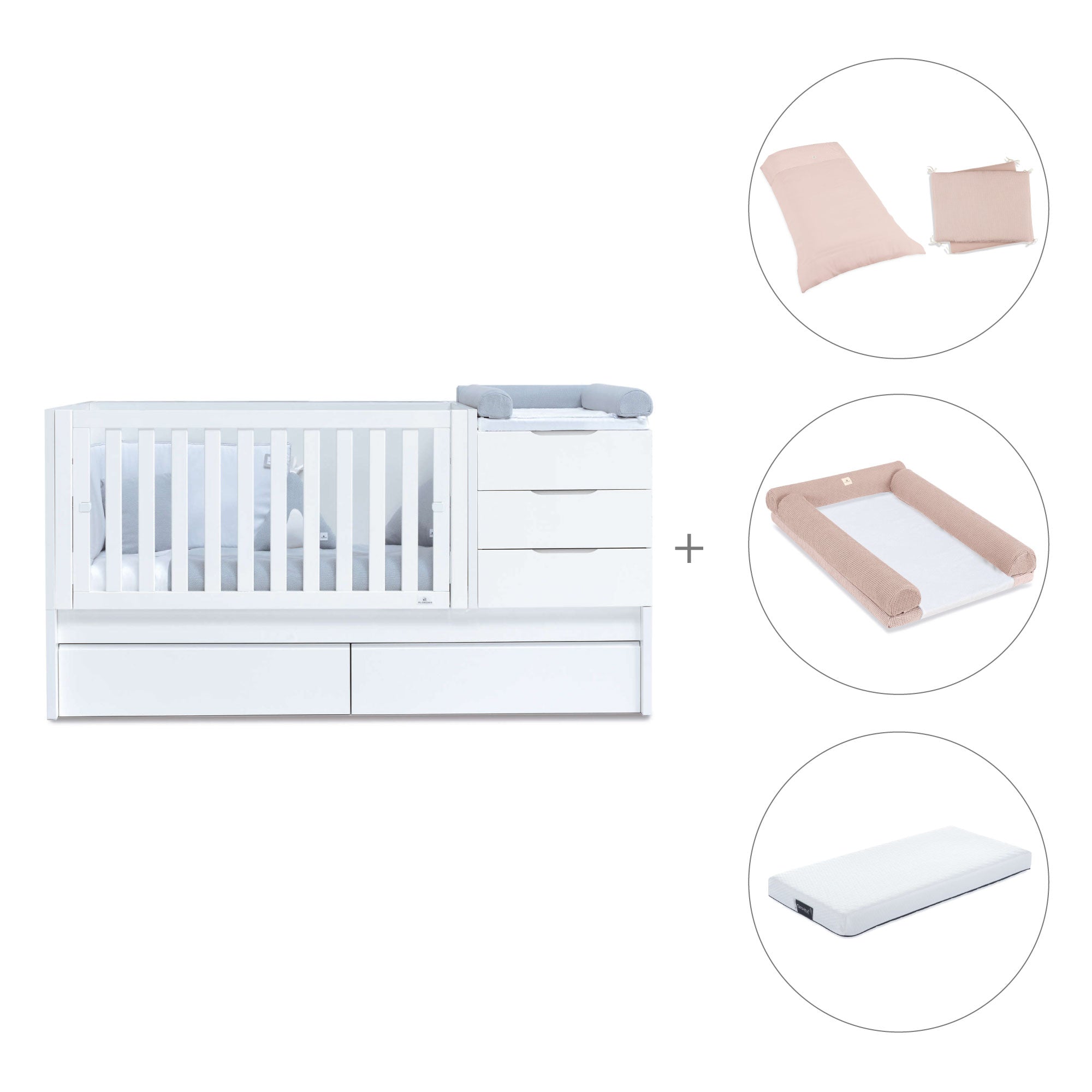Cuna convertible 70x140 cm blanca · Sero More K546-M7700