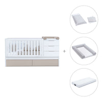 Cuna convertible 70x140 cm blanca/beige · Sero More K546-M7753