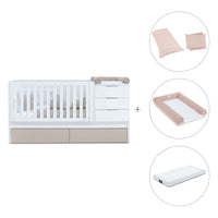 Cuna convertible 70x140 cm blanca/beige · Sero More K546-M7753