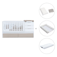 Cuna convertible 70x140 cm blanca/beige · Sero More K546-M7753