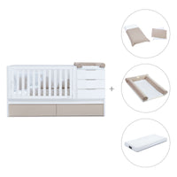 Cuna convertible 70x140 cm blanca/beige · Sero More K546-M7753