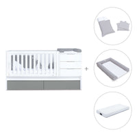Cuna convertible 70x140 cm blanca/antracita · Sero More Antracita K546-M7758