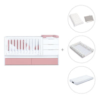 Cuna convertible 70x140 cm blanca/rosa · Sero More Quarzo K546-M7759