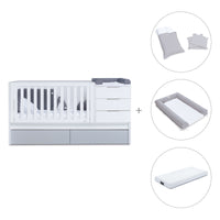 Cuna convertible 70x140 cm blanca/gris · Sero More K546-M7778