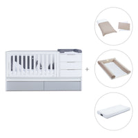 Cuna convertible 70x140 cm blanca/gris · Sero More K546-M7778