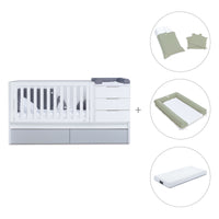 Cuna convertible 70x140 cm blanca/gris · Sero More K546-M7778