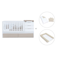 Cuna convertible 70x140 cm blanca/beige · Sero More K546-M7753