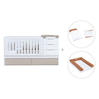 Cuna convertible 70x140 cm blanca/beige · Sero More K546-M7753