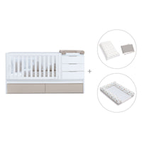 Cuna convertible 70x140 cm blanca/beige · Sero More K546-M7753
