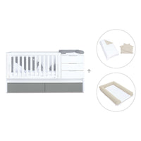 Cuna convertible 70x140 cm blanca/antracita · Sero More Antracita K546-M7758