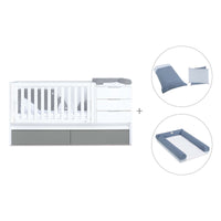 Cuna convertible 70x140 cm blanca/antracita · Sero More Antracita K546-M7758