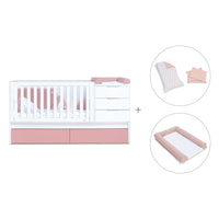 Cuna convertible 70x140 cm blanca/rosa · Sero More Quarzo K546-M7759