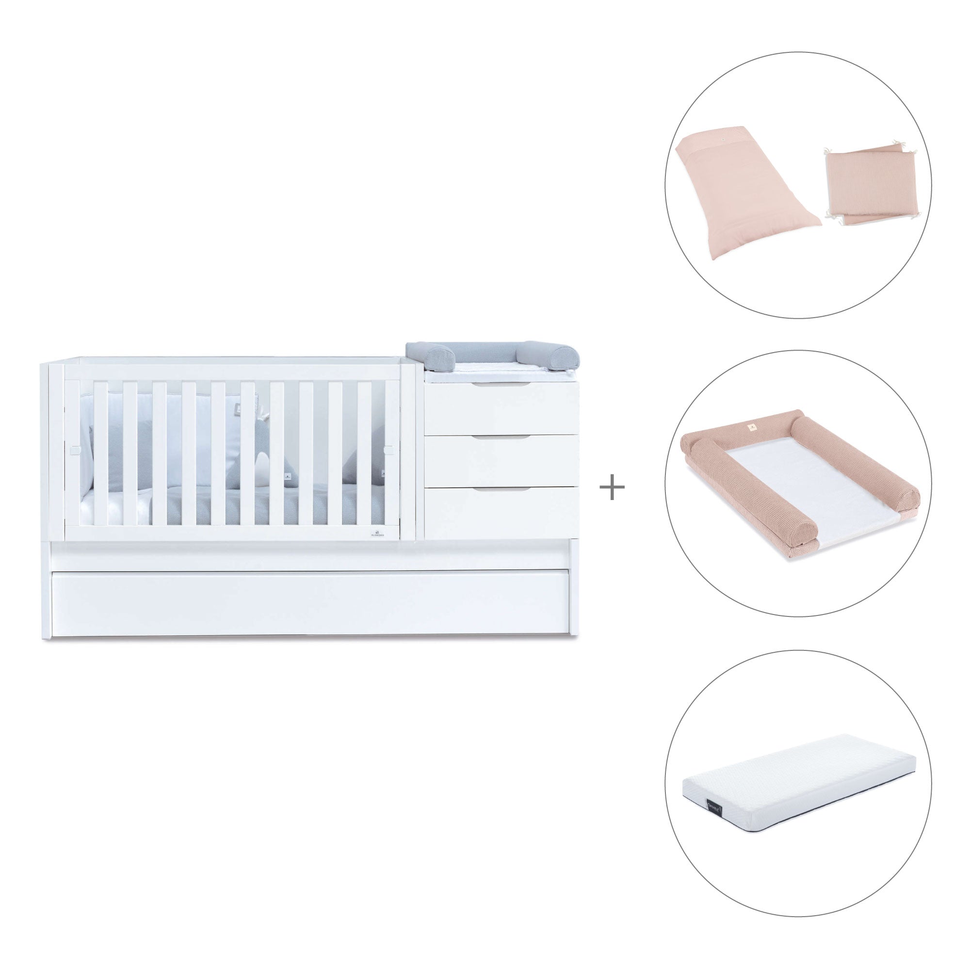 Cuna convertible 70x140 cm blanca · Sero More K546-M7700