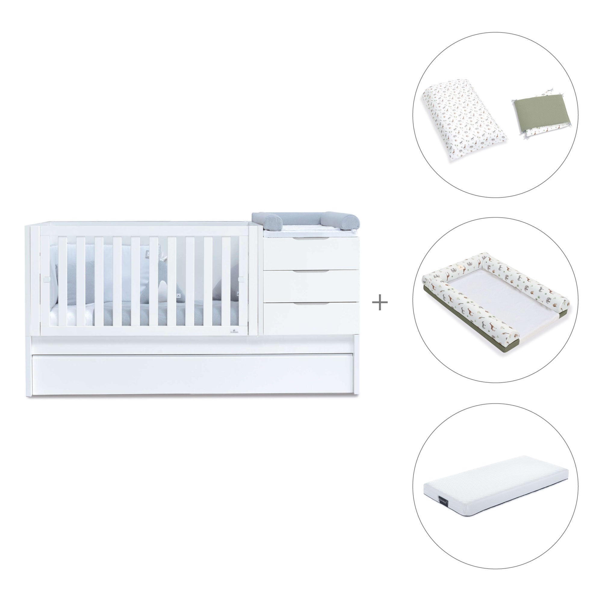 Cuna convertible 70x140 cm blanca · Sero More K546-M7700