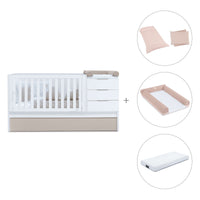 Cuna convertible 70x140 cm blanca/beige · Sero More K546-M7753