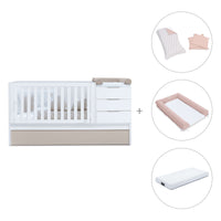 Cuna convertible 70x140 cm blanca/beige · Sero More K546-M7753