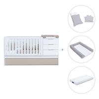 Cuna convertible 70x140 cm blanca/beige · Sero More K546-M7753