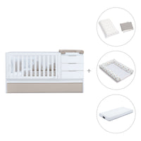 Cuna convertible 70x140 cm blanca/beige · Sero More K546-M7753