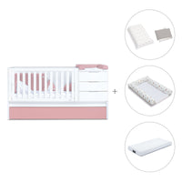 Cuna convertible 70x140 cm blanca/rosa · Sero More Quarzo K546-M7759