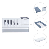 Cuna convertible 70x140 cm blanca/gris · Sero More K546-M7778