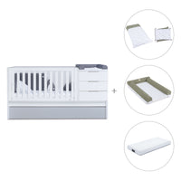 Cuna convertible 70x140 cm blanca/gris · Sero More K546-M7778