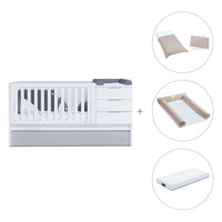 Cuna convertible 70x140 cm blanca/gris · Sero More K546-M7778