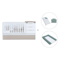 Cuna convertible 70x140 cm blanca/beige · Sero More K546-M7753