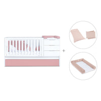 Cuna convertible 70x140 cm blanca/rosa · Sero More Quarzo K546-M7759